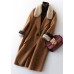 Luxury plus size clothing winter jackets fur collar outwear khaki big pockets Wool jackets