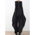 Spring  Summer Cotton Hemp Women Oversized Asymmetric Striped Jumpsuit