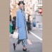 Fine blue wool coat for woman trendy plus size two ways to wear winter jackets embroidery coats